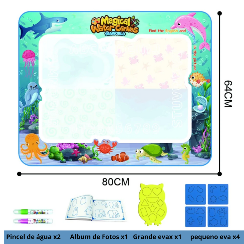 Gnius Play para desenho aquático, conjunto extra grande de brinquedos para rabiscos aquáticos, prancha de pintura, brinquedos educativos para crianças, presente para crianças, vários tamanhos
