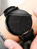 3 PCS escala simples strass relógio de quartzo masculino com carteira caneta gi