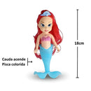 Kit 2 Bonecas Pequena Sereia Infantil Cauda Iluminada Brinquedo Interativo Movimento Luz Presente Meninas Banho Colecionável