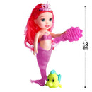 Kit 2 Bonecas Pequena Sereia Infantil Cauda Iluminada Brinquedo Interativo Movimento Luz Presente Meninas Banho Colecionável