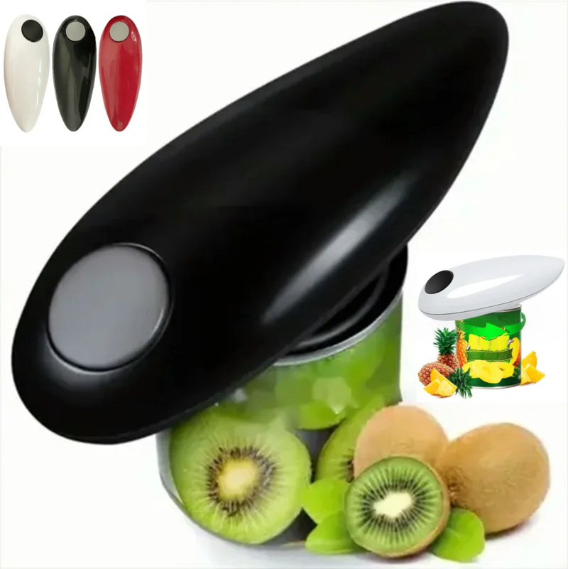 Abridor de lata elétrico/manual, abridor de garrafas automático, operado por bateria, um toque para mãos fracas para todos os tipos de frascos