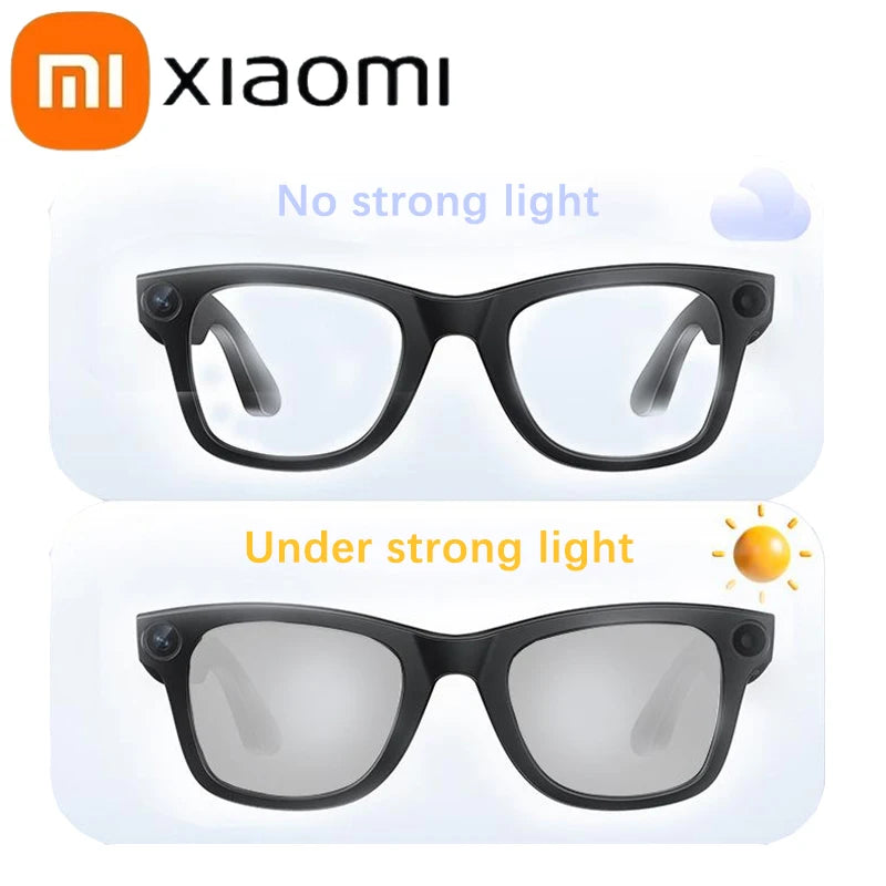 Xiaomi 6k hd ai óculos de câmera inteligente 100mp 260mah bateria de longa duração controle assistente de voz chamada de música esporte óculos inteligentes