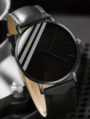 3 PCS escala simples strass relógio de quartzo masculino com carteira caneta gi