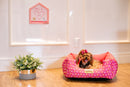 Cama Quadrada para Cachorro ou Gato Luppet Luxo Rosa Ossinho Tamanho:M
