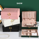 Maleta Porta-Jóias 2 Andares para Brincos, Anéis e Relógios Cor:Branco;Tamanh