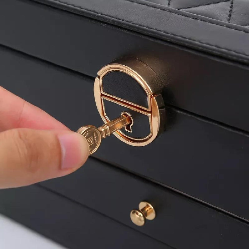Maleta Porta-Jóias 2 Andares para Brincos, Anéis e Relógios Cor:Branco;Tamanh