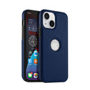 Capa Couro para iPhone - Azul Modelo do iPhone:16 plus