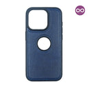 Capa Couro para iPhone - Azul Modelo do iPhone:16 plus