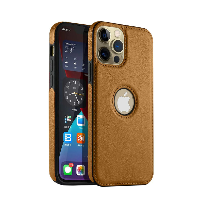 Capa Couro para iPhone - Marrom Modelo do iPhone:16 Plus