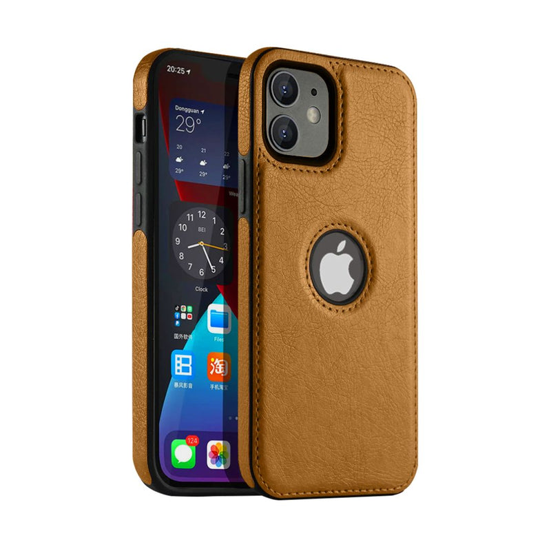Capa Couro para iPhone - Marrom Modelo do iPhone:16 Plus