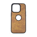 Capa Couro para iPhone - Marrom Modelo do iPhone:16 Plus