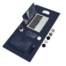 Desk Pad Portátil de Couro à Prova D’água 90x40 Cor:Azul
