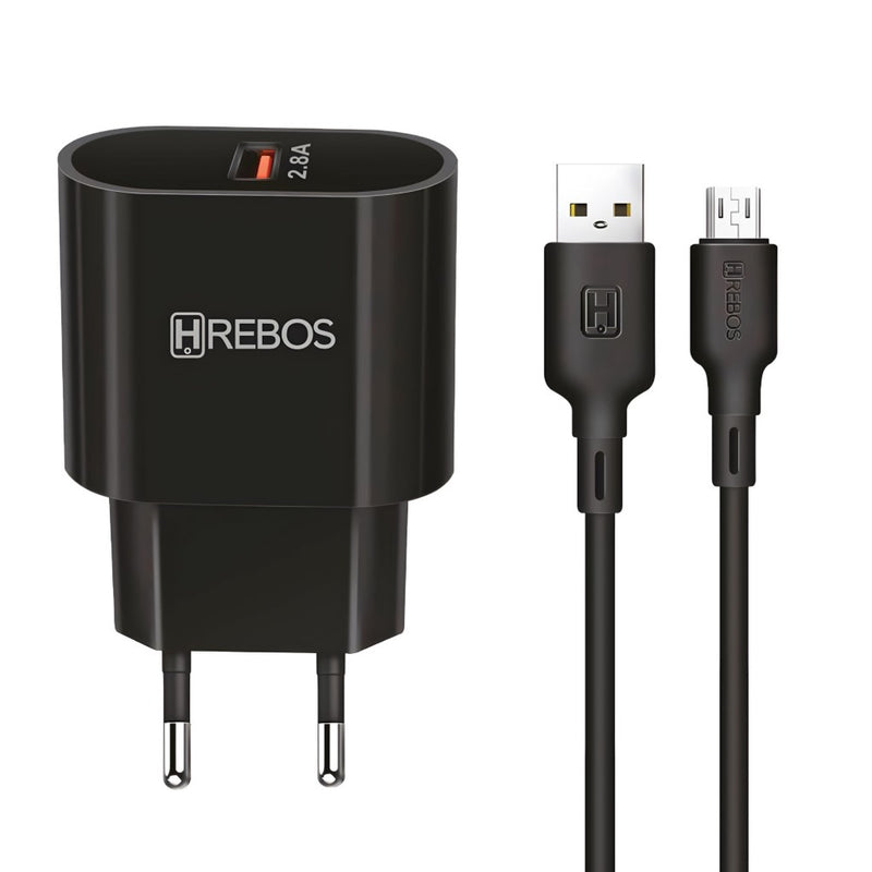 Carregador Completo Turbo 14W Micro USB V8 Hrebos HS-529V