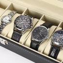 CAIXA MALETA PORTA RELOGIO ESTOJO ORGANIZADOR 10 RELOGIOS EM MADEIRA COURO COM V