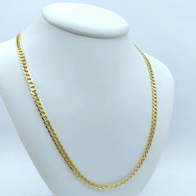 Corrente de Banhada Ouro 18k Semi-jóias com Pingente Cruz No Da Prosperidade