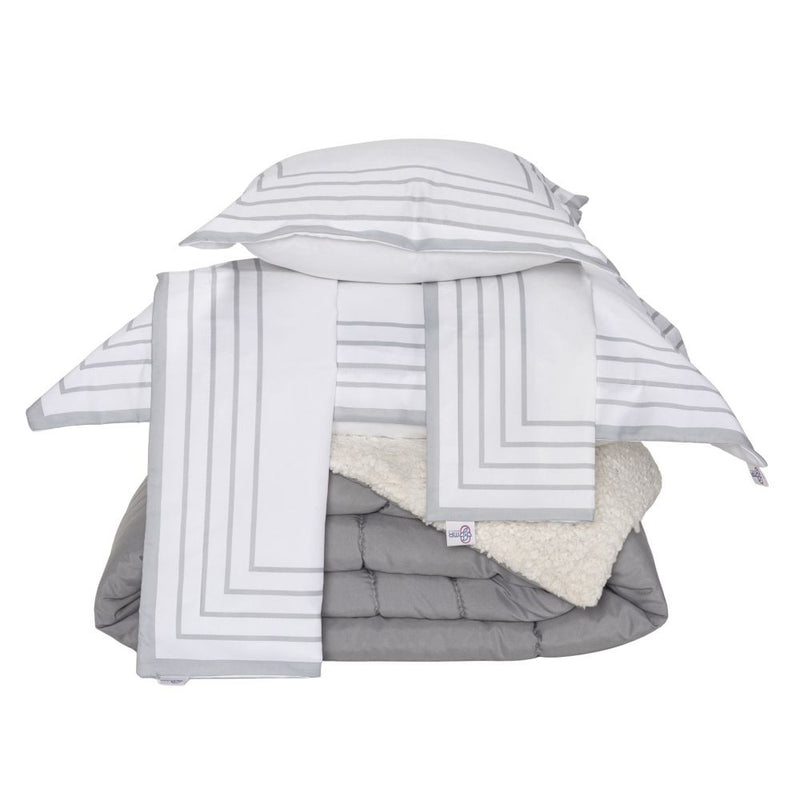 Kit Coberdrom Soft 05 Peças Queen cor:Cinza