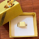 Anel Masculino Selo Quadrado Para Gravar Banhado Ouro 18k